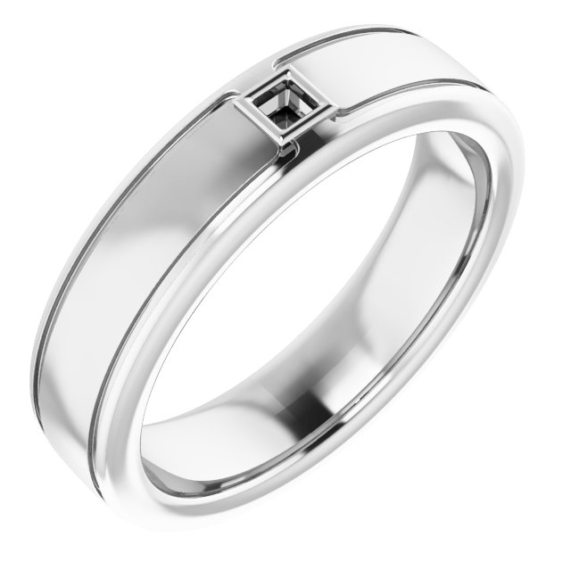 Grooved Bezel-Set Solitaire Band