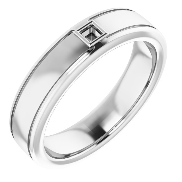 Grooved Bezel-Set Solitaire Band