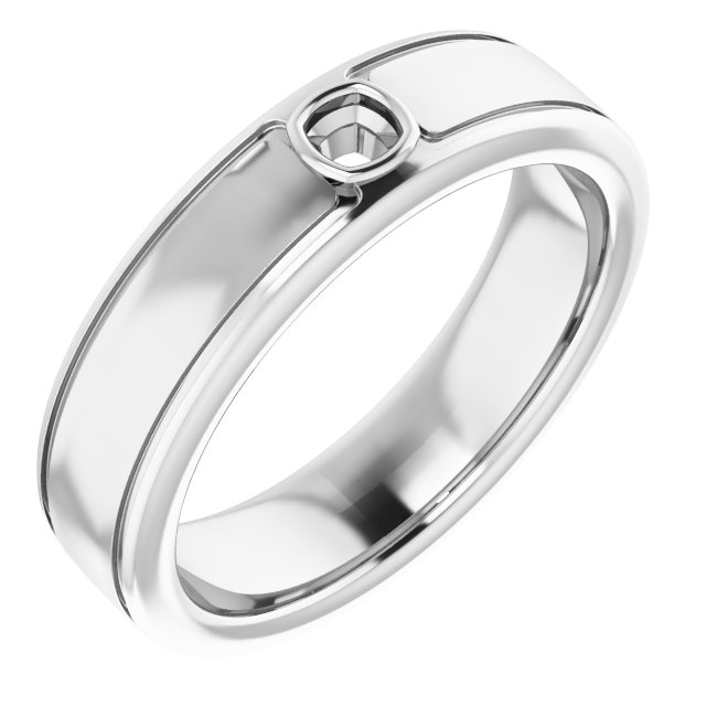 Grooved Bezel-Set Solitaire Band