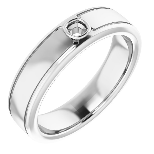 Grooved Bezel-Set Solitaire Band