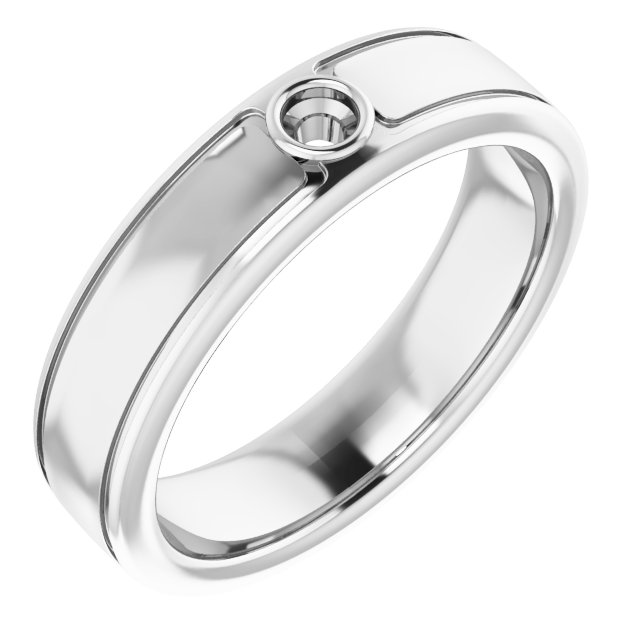Grooved Bezel-Set Solitaire Band