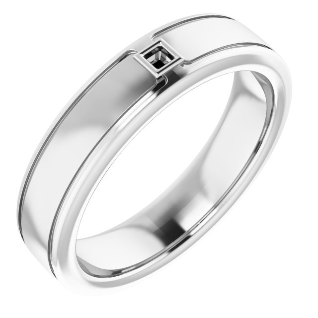 Grooved Bezel-Set Solitaire Band
