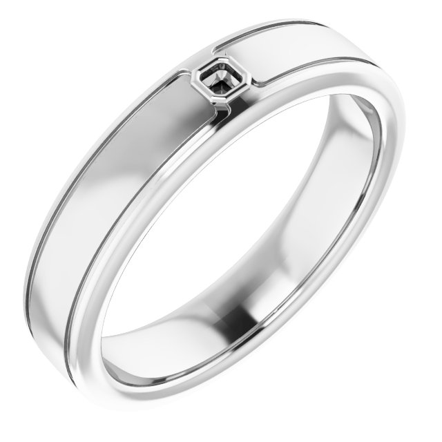 Grooved Bezel-Set Solitaire Band