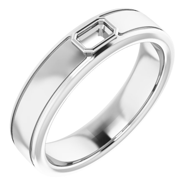 Grooved Bezel-Set Solitaire Band