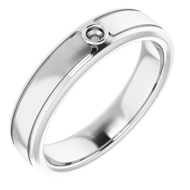 Grooved Bezel-Set Solitaire Band