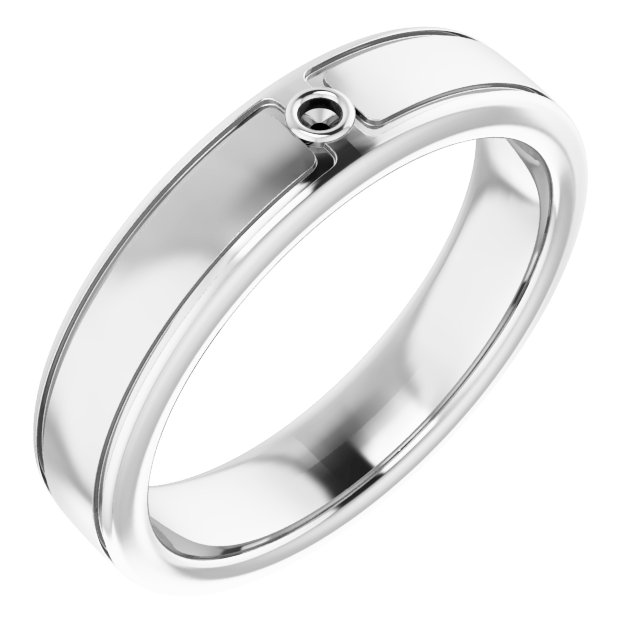 Grooved Bezel-Set Solitaire Band