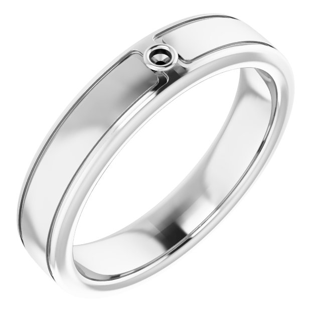 Grooved Bezel-Set Solitaire Band