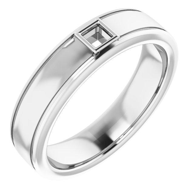 Grooved Bezel-Set Solitaire Band