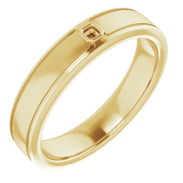 10K Yellow  2 mm Asscher Band Mounting