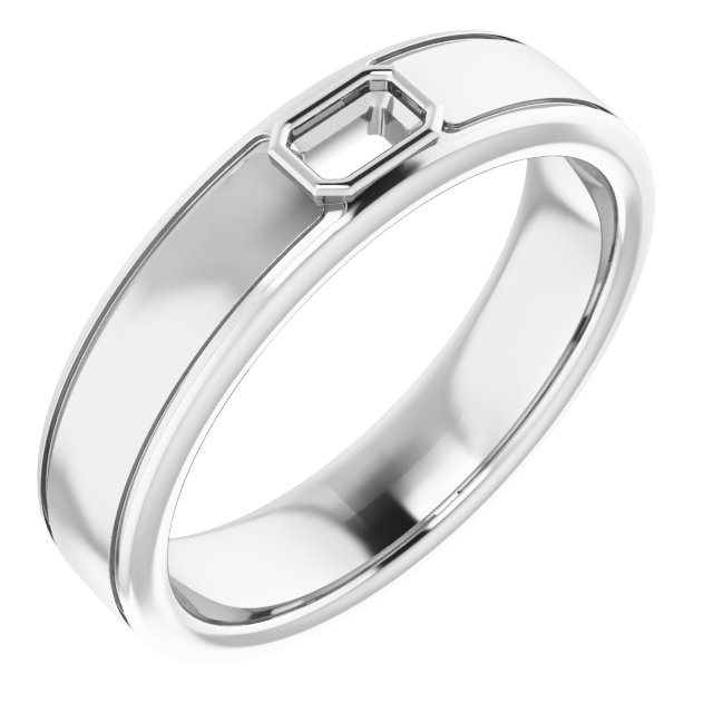 Grooved Bezel-Set Solitaire Band