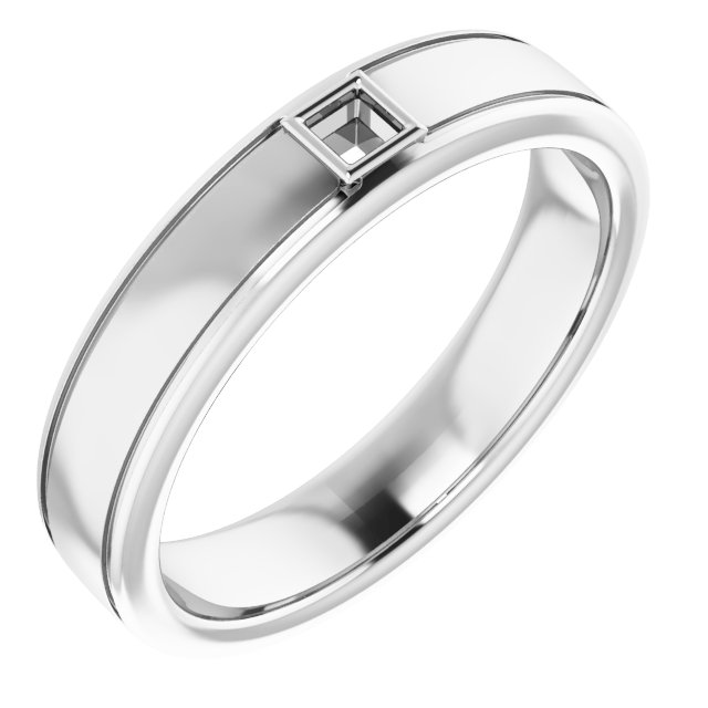 Grooved Bezel-Set Solitaire Band