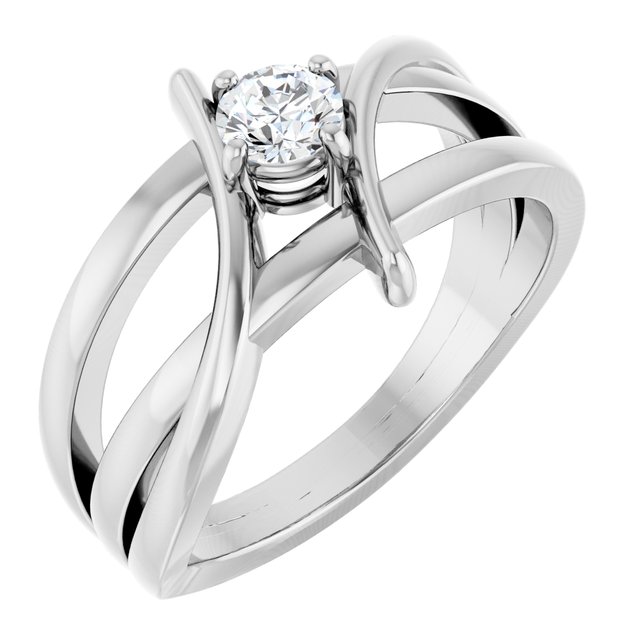 Sterling Silver 1/4 CT Natural Diamond Ring 