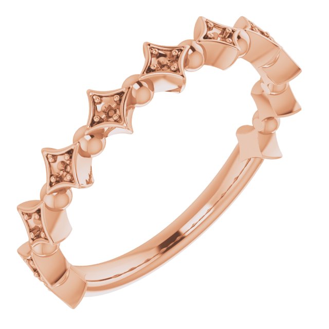 14K Rose 1/10 CTW Diamond Stackable Ring