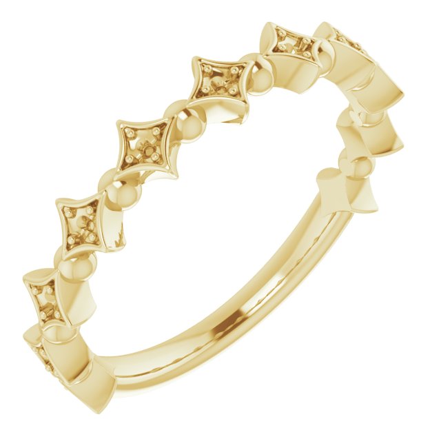 14K Yellow 1/10 CTW Diamond Stackable Ring