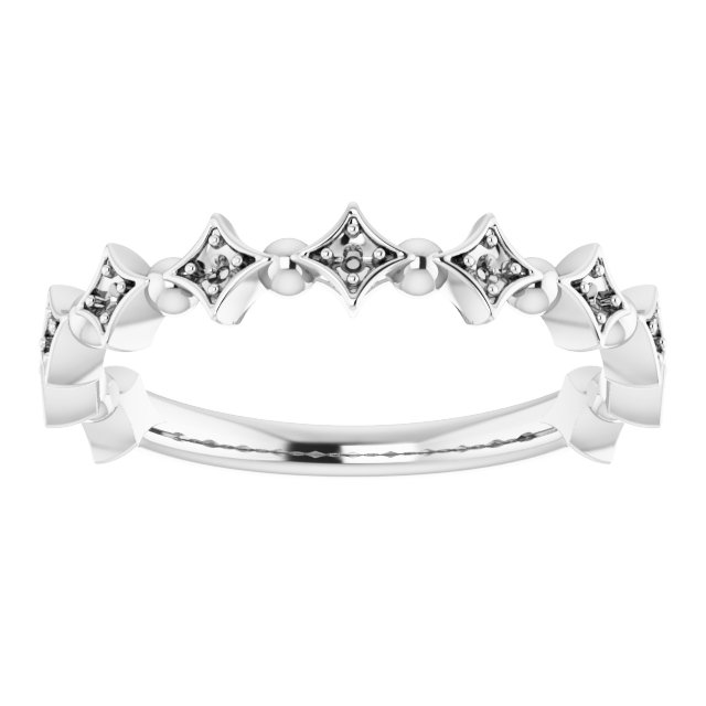 14K White 1/10 CTW Natural Diamond Stackable Ring