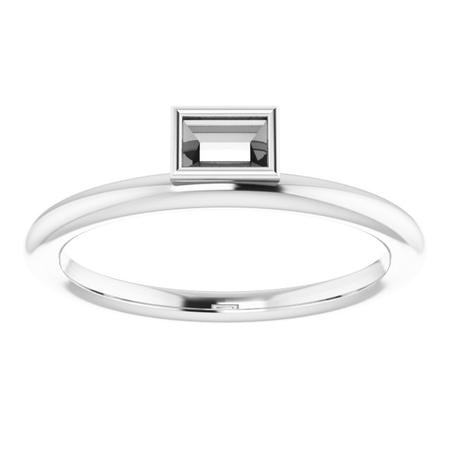 14K White 1/6 CT Diamond Asymmetrical Stackable Ring