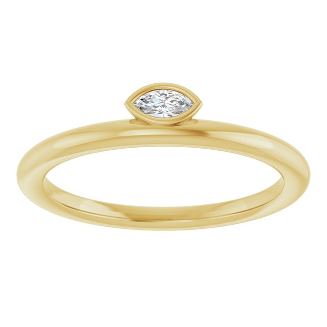 14K Yellow .07 CT Diamond Asymmetrical Stackable Ring   