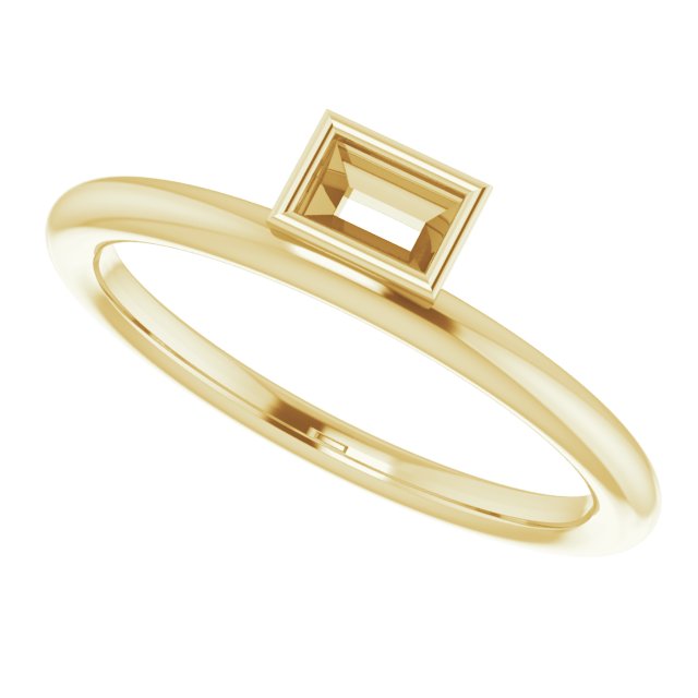 14K Yellow 1/6 CT Diamond Asymmetrical Stackable Ring