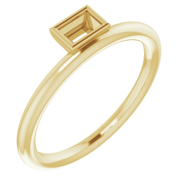 14K Yellow 1/6 CT Diamond Asymmetrical Stackable Ring  