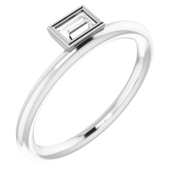 Sterling Silver .167 CT Diamond Asymmetrical Stackable Ring Ref. 13878235