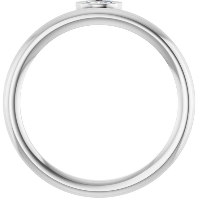 14K White .07 CT Diamond Asymmetrical Stackable Ring