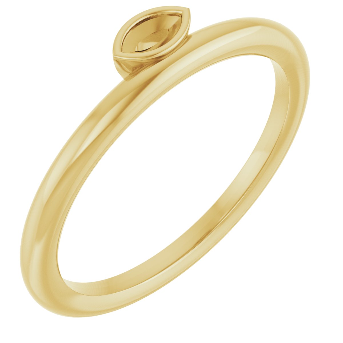 14K Yellow .07 CT Diamond Asymmetrical Stackable Ring   