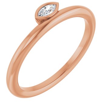 14K Rose .07 CT Diamond Asymmetrical Stackable Ring Ref. 13878223