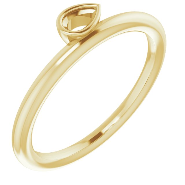 14K Yellow 1/8 CT Diamond Asymmetrical Stackable Ring