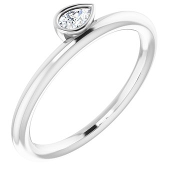 Sterling Silver .125 CT Diamond Asymmetrical Stackable Ring Ref. 13878230
