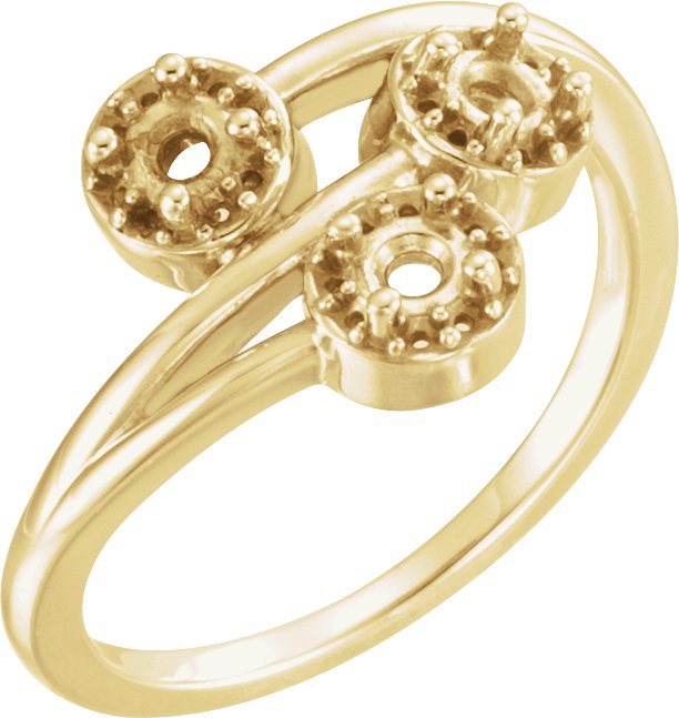 Halo-Style Three-Stone Ring
