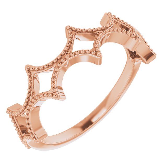 14K Rose Stackable Geometric Ring  