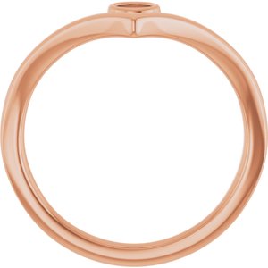 10K Rose 3 mm Round Bezel-Set V Ring Mounting