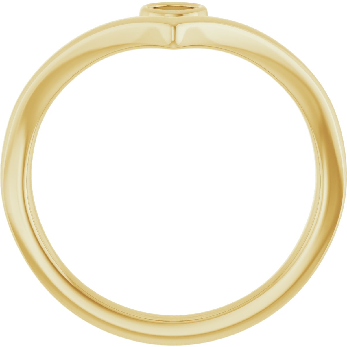 14K Yellow 1/10 CTW Natural Diamond Bezel-Set V Ring
