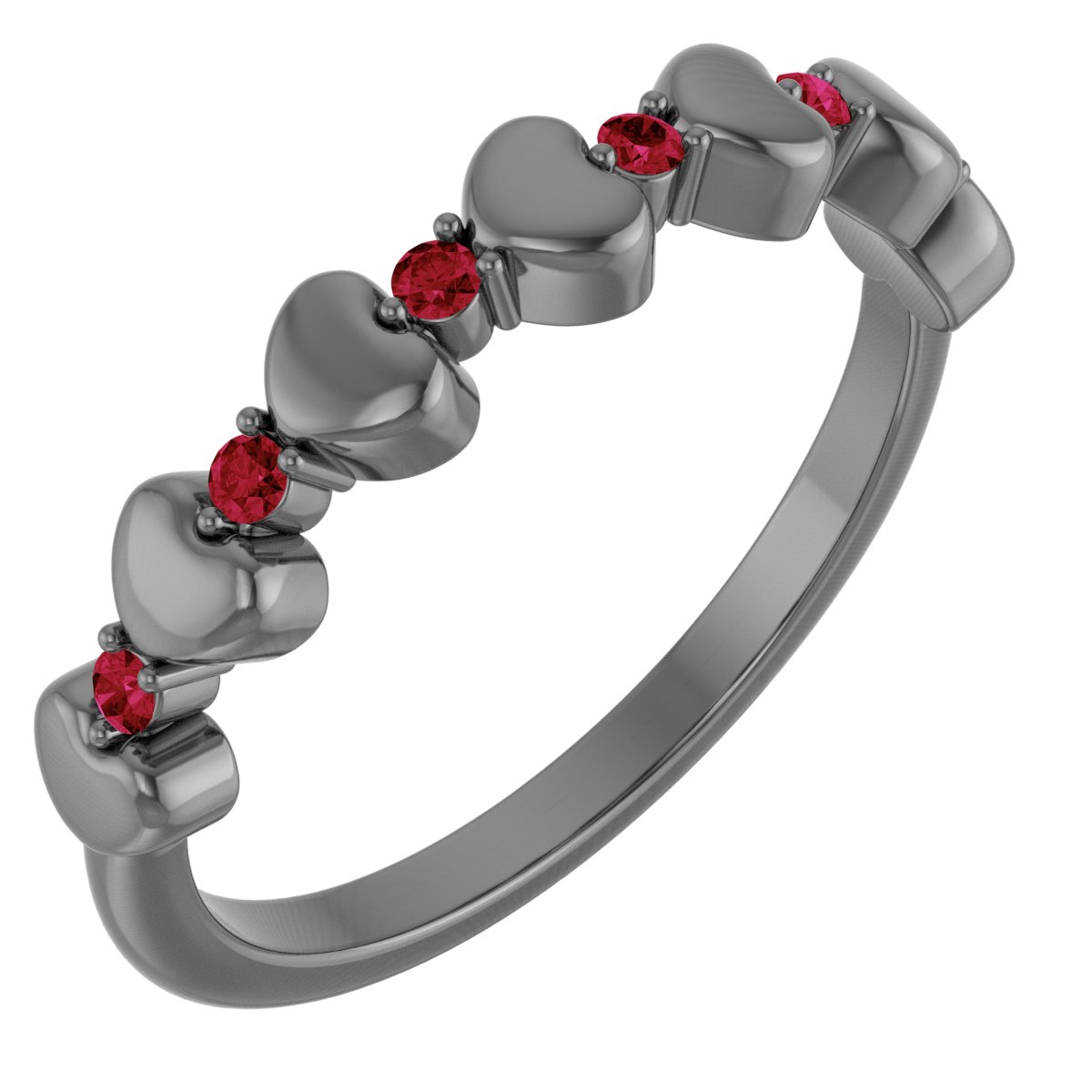 14K Rose Ruby Stackable Heart Ring   