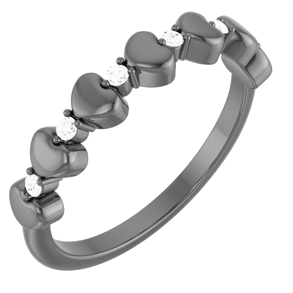 Accented Stackable Heart Ring