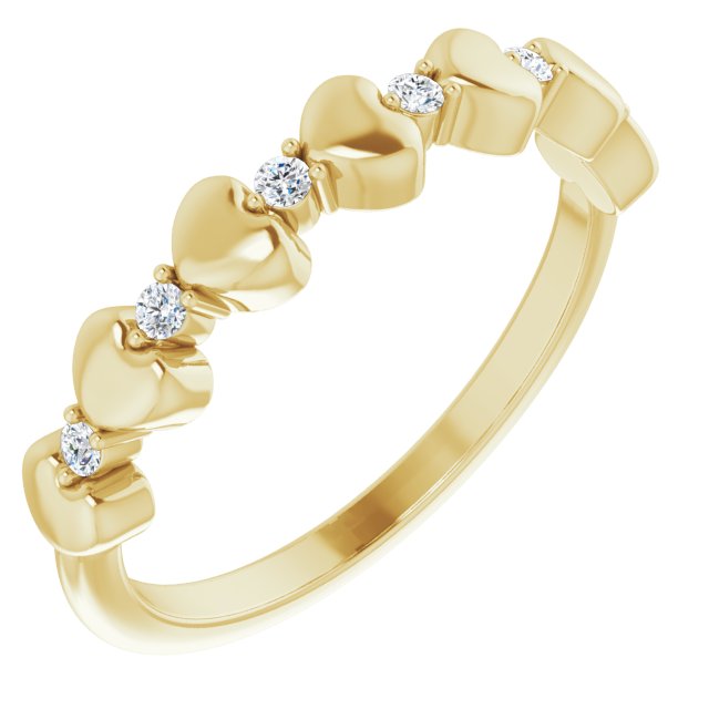 14K Yellow 1/10 CTW Natural Diamond Heart Stackable Ring  