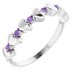 14K White Natural Amethyst Heart Stackable Ring