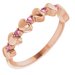 14K Rose Natural Pink Tourmaline Heart Stackable Ring