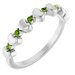 Sterling Silver Natural Peridot Heart Stackable Ring