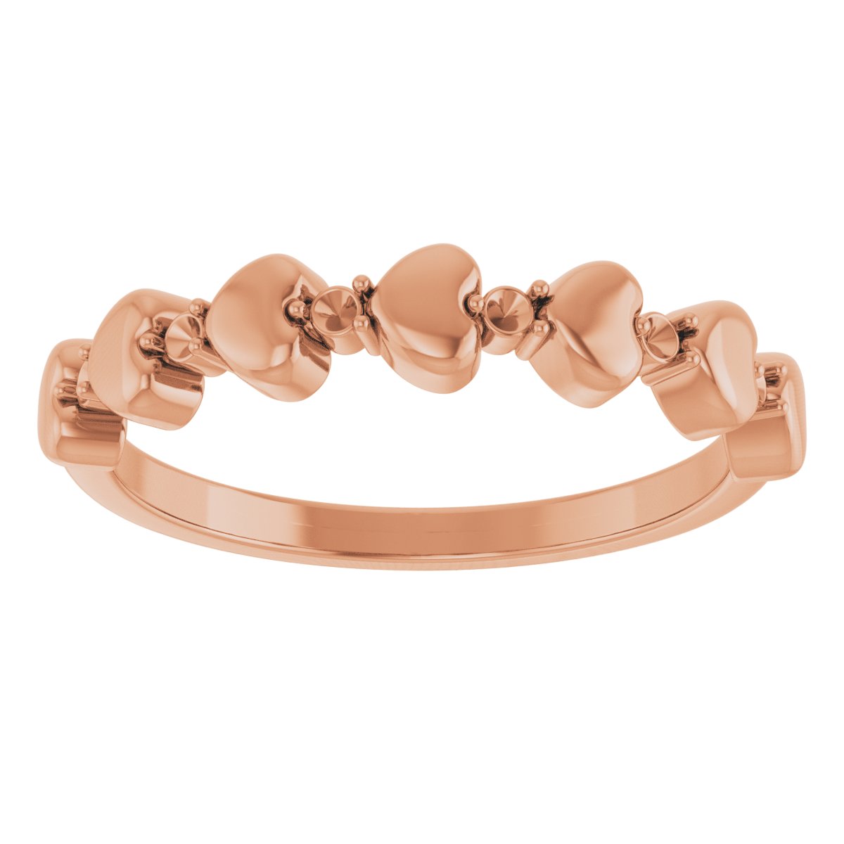 14K Rose .08 CTW Natural Diamond Heart Stackable Ring  