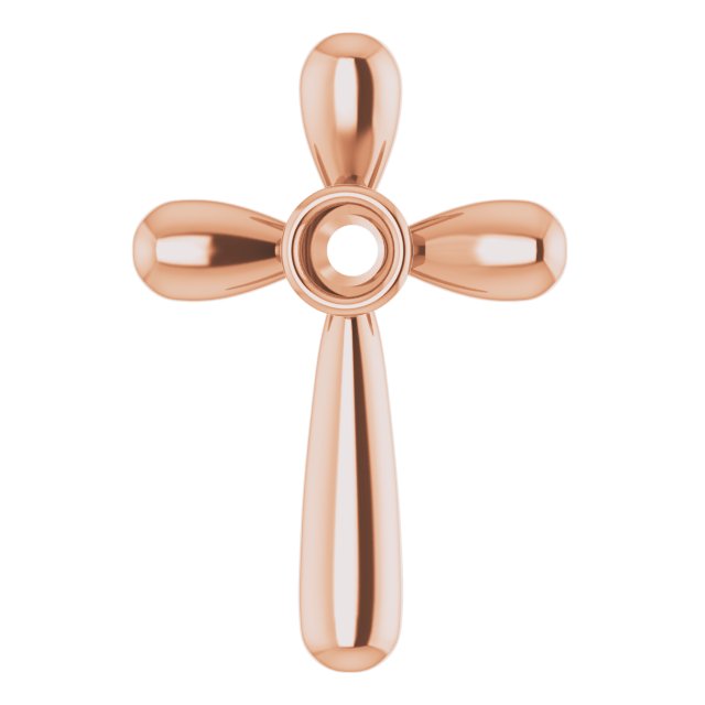 Solitaire Bezel-Set Cross Pendant