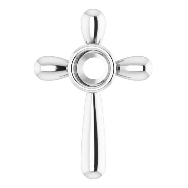 Solitaire Bezel-Set Cross Pendant