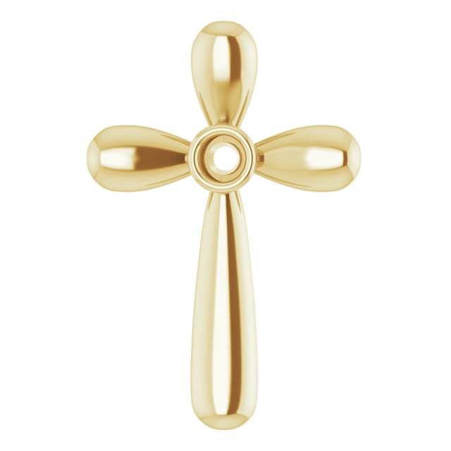 Solitaire Bezel-Set Cross Pendant