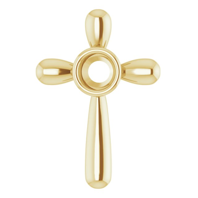 Solitaire Bezel-Set Cross Pendant