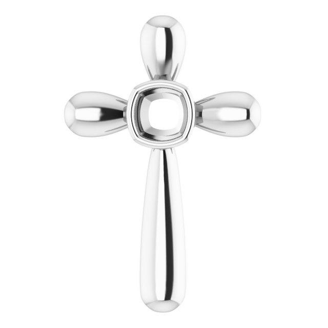 Solitaire Bezel-Set Cross Pendant