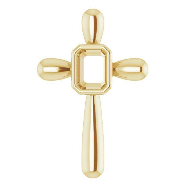 Solitaire Bezel-Set Cross Pendant