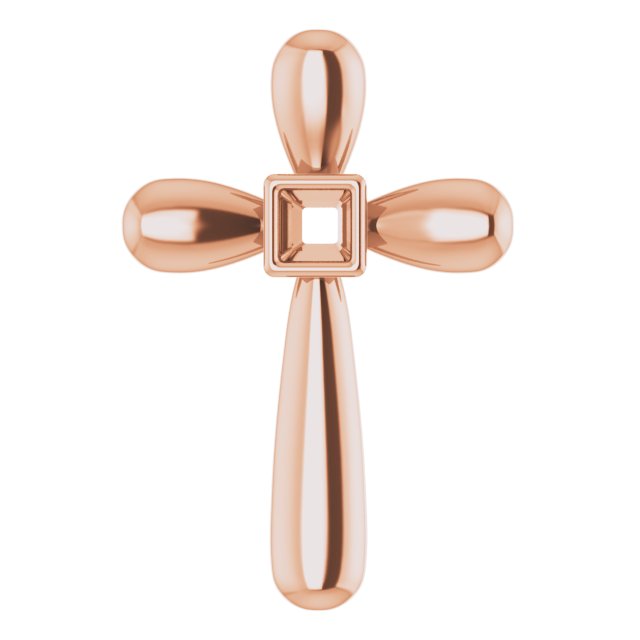 Solitaire Bezel-Set Cross Pendant