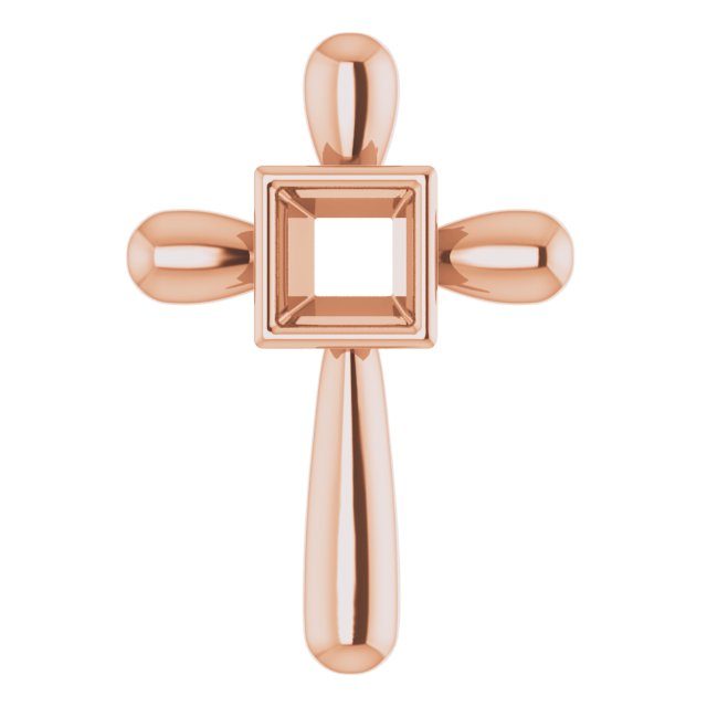 Solitaire Bezel-Set Cross Pendant