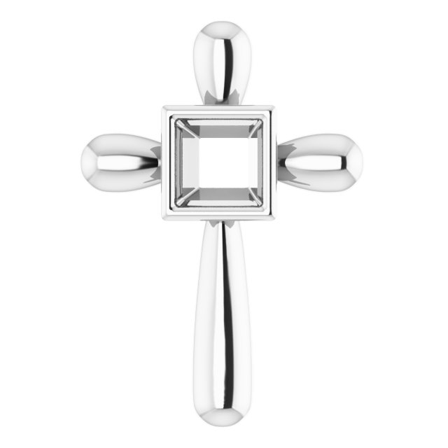 Solitaire Bezel-Set Cross Pendant