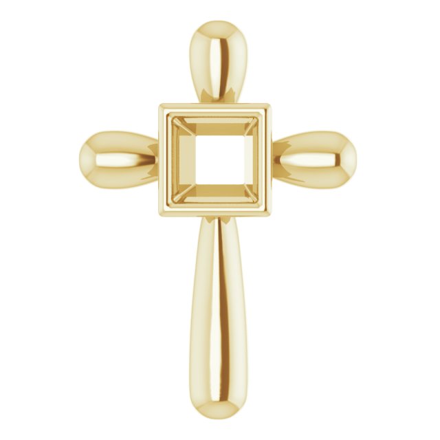 Solitaire Bezel-Set Cross Pendant